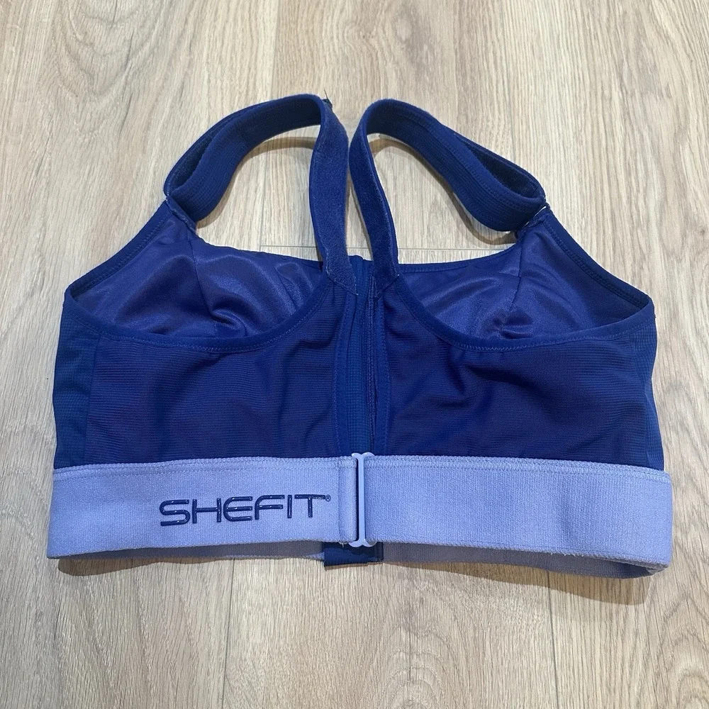 Shefit Ultimate High Impact Zip Front Sports Bra Blue Purple Size‎ 3 Luxe